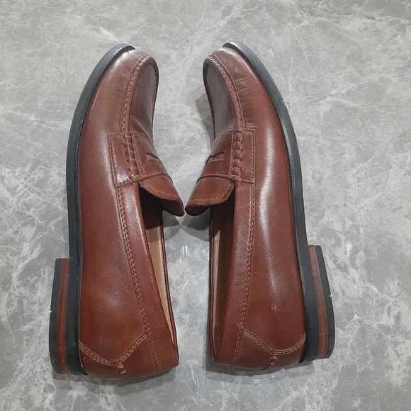 COPY - COLE HAAN Grand OS Men's Pinch Hand Sewn Brown Leather Penny Loafers Siz… - Picture 7 of 8